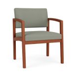 Lenox Wood Oversize Waiting Room Chair with CHERRY Frame Finish and EUCALYPTUS Upholstery