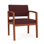 Lenox Wood Oversize Waiting Room Chair with CHERRY Frame Finish and NEBBIOLO Upholstery