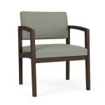 Lenox Wood Oversize Waiting Room Chair with MOCHA Frame Finish and EUCALYPTUS Upholstery