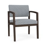 Lenox Wood Oversize Waiting Room Chair with MOCHA Frame Finish and FOG Upholstery
