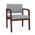 Lenox Wood Oversize Waiting Room Chair with MAHOGANY Frame Finish and FOG Upholstery