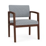 Lenox Wood Oversize Waiting Room Chair with WALNUT Frame Finish and FOG Upholstery