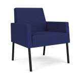 Mystic Lounge Waiting Room Guest Chair with BLACK Frame Finish and COBALT Upholstery