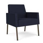 Mystic Lounge Waiting Room Guest Chair with BRONZE Frame Finish and NAVY Upholstery
