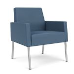 Mystic Lounge Waiting Room Guest Chair with SILVER Frame Finish and TITAN (Vinyl) Upholstery