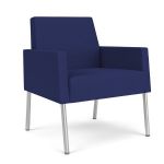 Mystic Lounge Waiting Room Guest Chair with SILVER Frame Finish and COBALT Upholstery