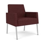 Mystic Lounge Waiting Room Guest Chair with SILVER Frame Finish and NEBBIOLO Upholstery