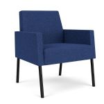 Mystic Lounge Waiting Room Guest Chair with BLACK Frame Finish and BLUEBERRY Upholstery