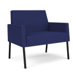 Mystic Lounge Bariatric Waiting Room Chair with BLACK Frame Finish and COBALT Upholstery
