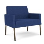 Mystic Lounge Bariatric Waiting Room Chair with BRONZE Frame Finish and BLUEBERRY Upholstery