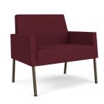 Mystic Lounge Bariatric Waiting Room Chair with BRONZE Frame Finish and WINE Upholstery