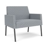 Mystic Lounge Bariatric Waiting Room Chair with CHARCOAL Frame Finish and FOG Upholstery