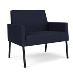 Mystic Lounge Bariatric Waiting Room Chair with BLACK Frame Finish and NAVY Upholstery