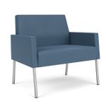 Mystic Lounge Bariatric Waiting Room Chair with SILVER Frame Finish and TITAN (Vinyl) Upholstery