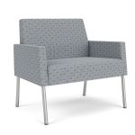 Mystic Lounge Bariatric Waiting Room Chair with SILVER Frame Finish and FOG Upholstery
