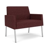 Mystic Lounge Bariatric Waiting Room Chair with SILVER Frame Finish and NEBBIOLO Upholstery