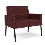 Mystic Lounge Bariatric Waiting Room Chair with BLACK Frame Finish and NEBBIOLO Upholstery