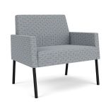Mystic Lounge Bariatric Waiting Room Chair with BLACK Frame Finish and FOG Upholstery
