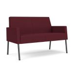 Mystic Lounge Loveseat with CHARCOAL Frame Finish and WINE Upholstery