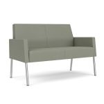 Mystic Lounge Loveseat with SILVER Frame Finish and EUCALYPTUS Upholstery