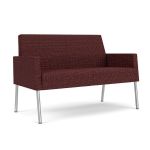 Mystic Lounge Loveseat with SILVER Frame Finish and NEBBIOLO Upholstery