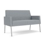 Mystic Lounge Loveseat with SILVER Frame Finish and FOG Upholstery