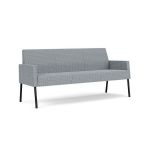 Mystic Lounge Waiting Room Sofa with BLACK Frame Finish and FOG Upholstery