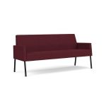 Mystic Lounge Waiting Room Sofa with BLACK Frame Finish and WINE Upholstery