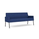 Mystic Lounge Waiting Room Sofa with CHARCOAL Frame Finish and BLUEBERRY Upholstery