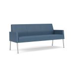 Mystic Lounge Waiting Room Sofa with SILVER Frame Finish and TITAN (Vinyl) Upholstery