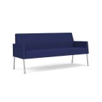 Mystic Lounge Waiting Room Sofa with SILVER Frame Finish and COBALT Upholstery