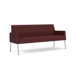 Mystic Lounge Waiting Room Sofa with SILVER Frame Finish and NEBBIOLO Upholstery