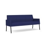 Mystic Lounge Waiting Room Sofa with BLACK Frame Finish and COBALT Upholstery