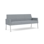 Mystic Lounge Waiting Room Sofa with SILVER Frame Finish and FOG Upholstery