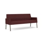 Mystic Lounge Waiting Room Sofa with BRONZE Frame Finish and NEBBIOLO Upholstery