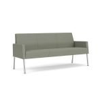 Mystic Lounge Waiting Room Sofa with SILVER Frame Finish and EUCALYPTUS Upholstery