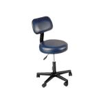 Pneumatic Stool with Backrest, Imperial Blue