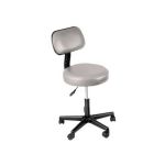 Pneumatic Stool with Backrest, Dove Gray