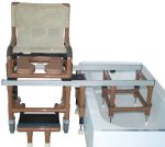 Deluxe Dual Shower/Transfer Chair with Wood Tone Frame