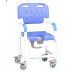 SHOWER CHAIR COMMODE W/ANTI-TIP FEATURE