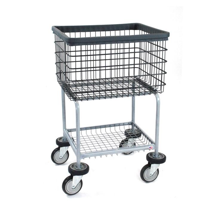 elevated laundry basket on wheels
