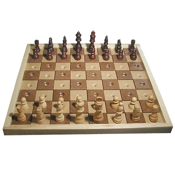 deluxe chess and checkers board game for the blind