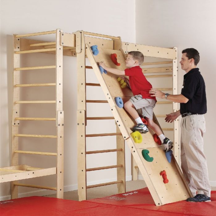 Pediatric Indoor Gym Indoor Playground Rock Climbing Wall Teeter
