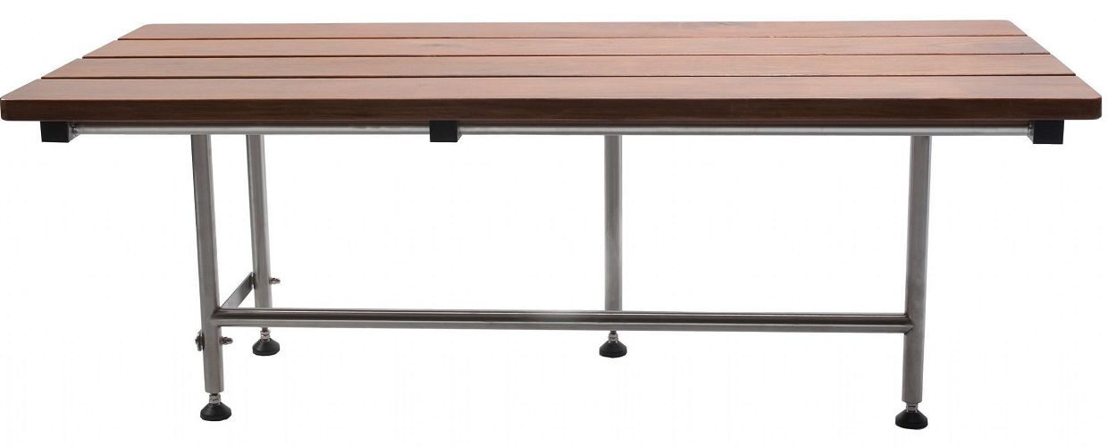 Teak Stainless Steel Ada Folding Dressing Bench