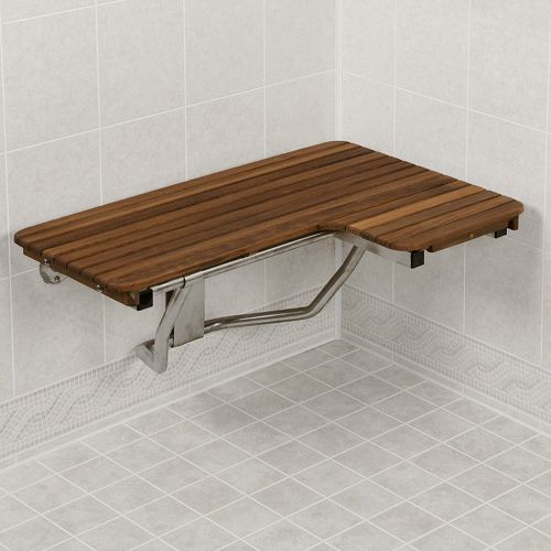 Teak Ada Compliant Wall Mounted L Shaped Shower Bench