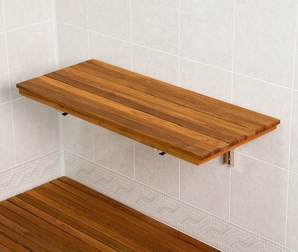 Teak Wall Mount Fold Down Shower Bench Free Shipping