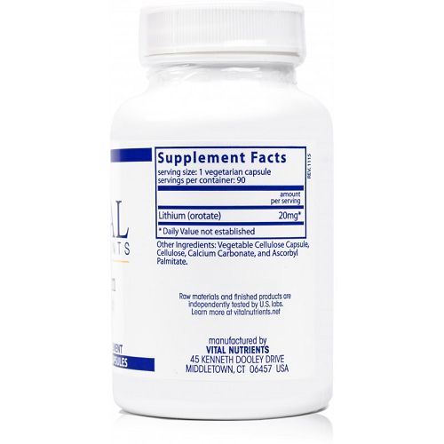 Lithium Orotate Vitamin Supplement For Mental And Behavioral Health
