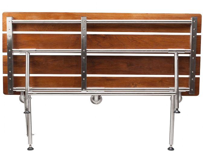 Teak Stainless Steel Ada Folding Dressing Bench