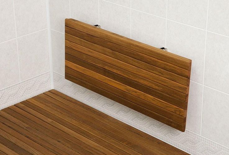 Teak Wall Mount Fold Down Shower Bench Free Shipping